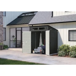 Sheds: Shed Type: Vertical Storage Shed; Overall Width: 75 in; Overall Depth: 65.25 in; Overall Height: 89.75 in