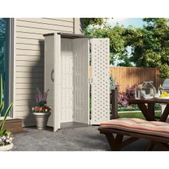 Sheds: Shed Type: Vertical Storage Shed; Overall Width: 32 in; Overall Depth: 25.5 in; Overall Height: 6 ft