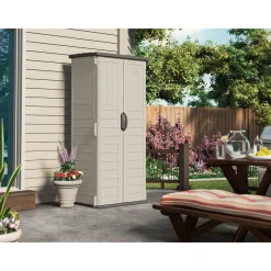 Sheds: Shed Type: Vertical Storage Shed; Overall Width: 32 in; Overall Depth: 25.5 in; Overall Height: 6 ft