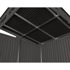 Sheds: Shed Type: Vertical Storage Shed; Overall Width: 87 in; Overall Depth: 87.5 in; Overall Height: 89.5 in