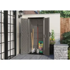 Sheds: Shed Type: Vertical Storage Shed; Overall Width: 32 in; Overall Depth: 25.5 in; Overall Height: 6 ft