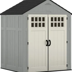 Sheds: Shed Type: Vertical Storage Shed; Overall Width: 75 in; Overall Depth: 65.25 in; Overall Height: 92.75 in