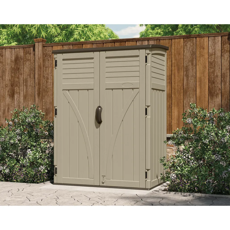 Sheds: Shed Type: Vertical Storage Shed; Overall Width: 53 in; Overall Depth: 32.5 in; Overall Height: 71.5 in
