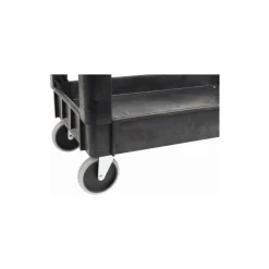 Shelf Utility Cart: 39-3/4" Long, 17" Wide, Plastic, 500.000 lb Capacity, Black