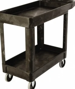 Shelf Utility Cart: 39" Long, 18" Wide, Plastic, 500.000 lb Capacity, Black