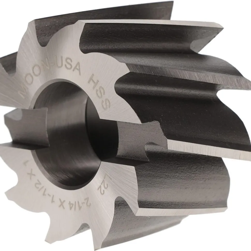 Shell End Mill: 2-1/4" Dia, 1" Arbor Hole, 10 Flute, High Speed Steel