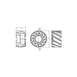 Shell End Mill: 2" Dia, 3/4" Arbor Hole, 10 Flute, High Speed Steel