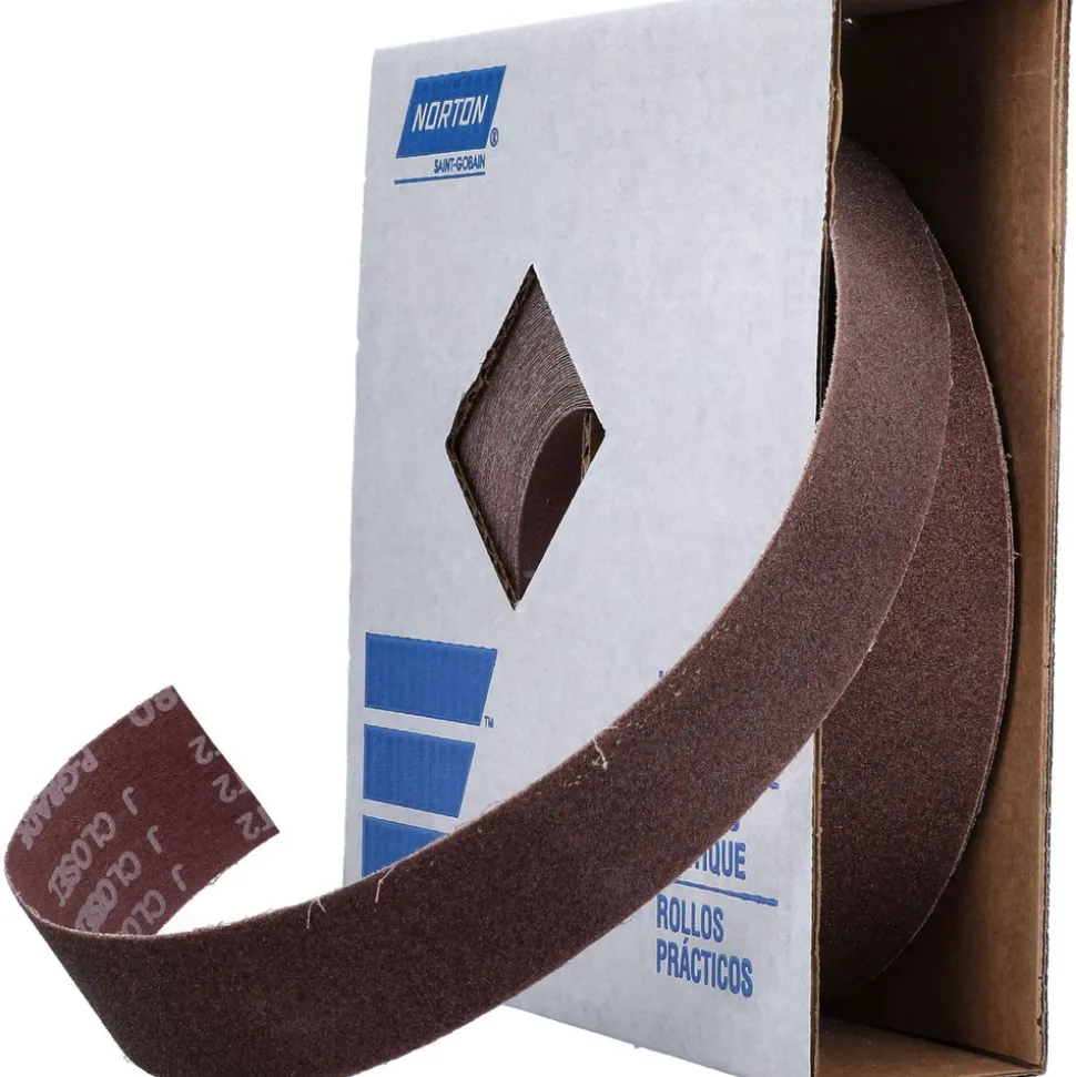 Shop Roll: 2" Wide, 50 Yd Long, 80 Grit, Aluminum Oxide
