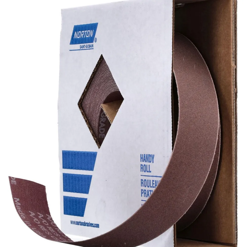 Shop Roll: 2" Wide, 50 Yd Long, 180 Grit, Aluminum Oxide