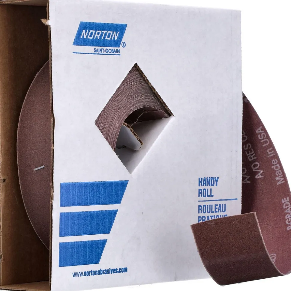Shop Roll: 2" Wide, 50 Yd Long, 180 Grit, Aluminum Oxide
