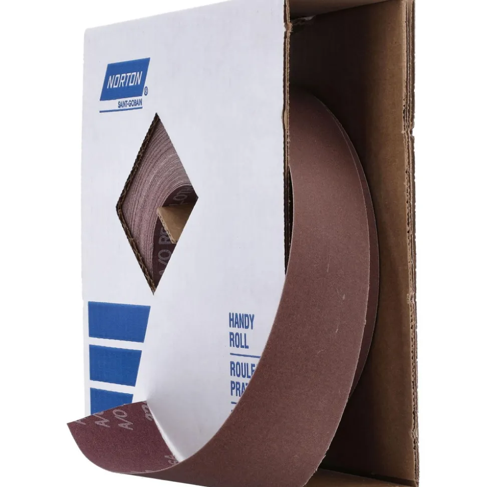 Shop Roll: 2" Wide, 50 Yd Long, 320 Grit, Aluminum Oxide