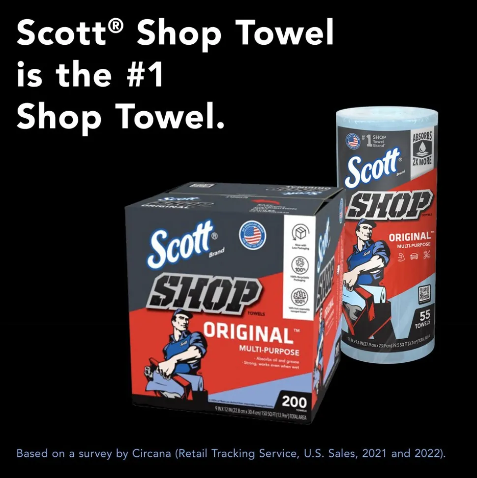 Shop Towel & Industrial: Virgin, Double Re-Creped Shop Towel