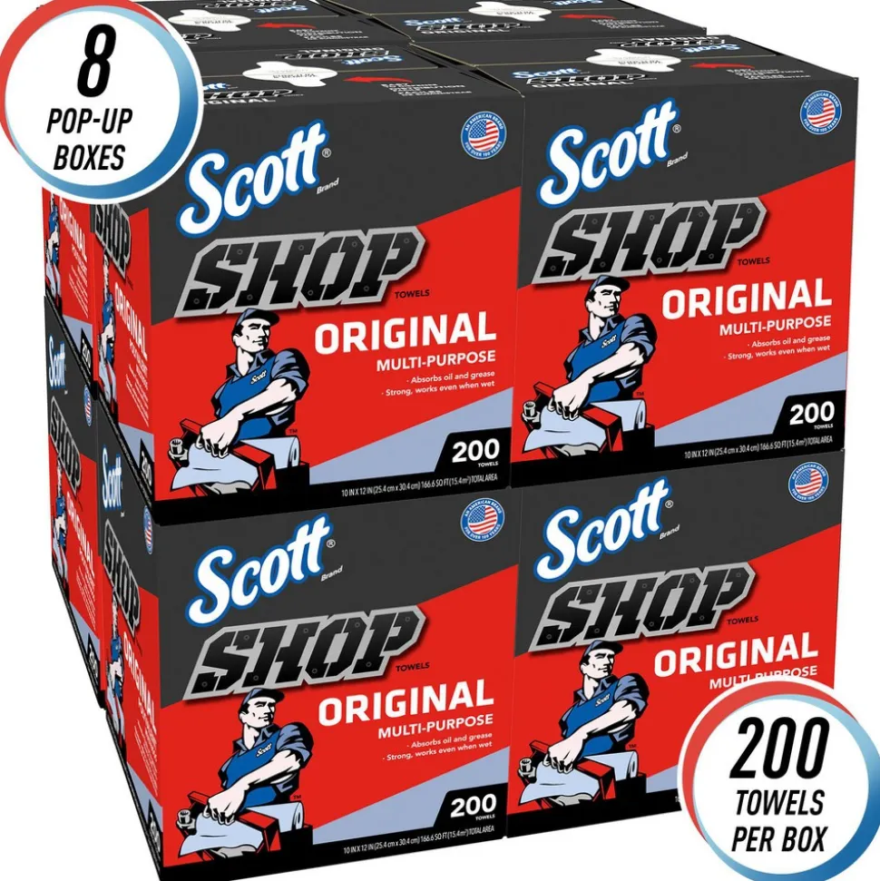 Shop Towels Original™ (75190), Original Blue Shop Towels, 9"x12" sheets, Pop-Up™ Box