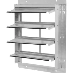 Shutters: Fan Size: 48; Opening Height: 48-1/2; Overall Height (Inch): 51; Material: Galvanized Frame with Aluminum Blades