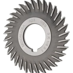 Side Chip Saw: 3" Blade Dia, 1/8" Blade Thickness, 1" Arbor Hole Dia, 32 Teeth, High Speed Steel