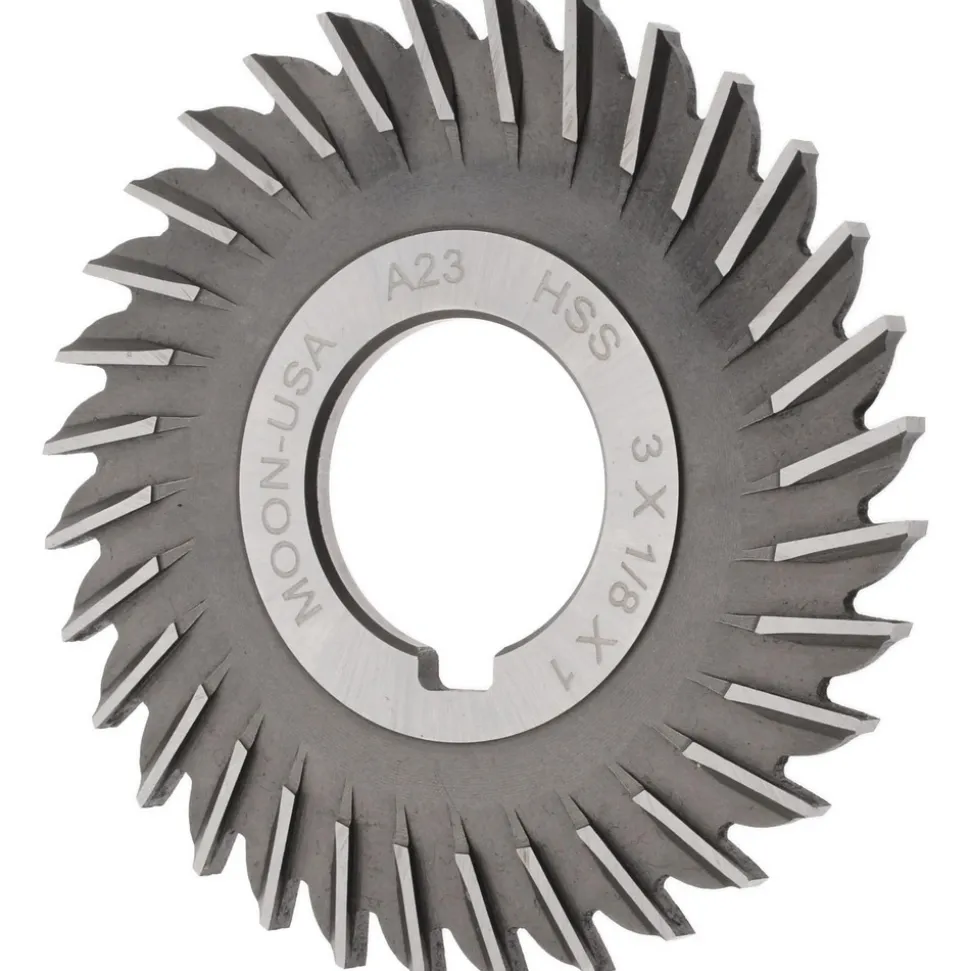 Side Chip Saw: 3" Blade Dia, 1/8" Blade Thickness, 1" Arbor Hole Dia, 32 Teeth, High Speed Steel