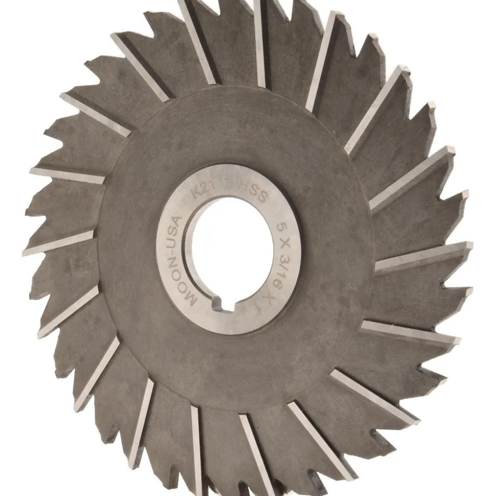 Side Chip Saw: 5" Blade Dia, 3/16" Blade Thickness, 1" Arbor Hole Dia, 36 Teeth, High Speed Steel
