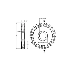 Side Milling Cutter: 3" Cutter Dia, 0.2500" Cutting Width, 1" Arbor Hole, 20 Teeth