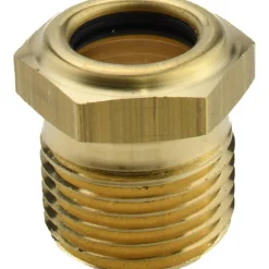 9/16" Sight Dia, 1/2" Thread, 1" OAL, Low Pressure Pipe Thread Lube Sight, Open View Sight Glass & Flow Sight