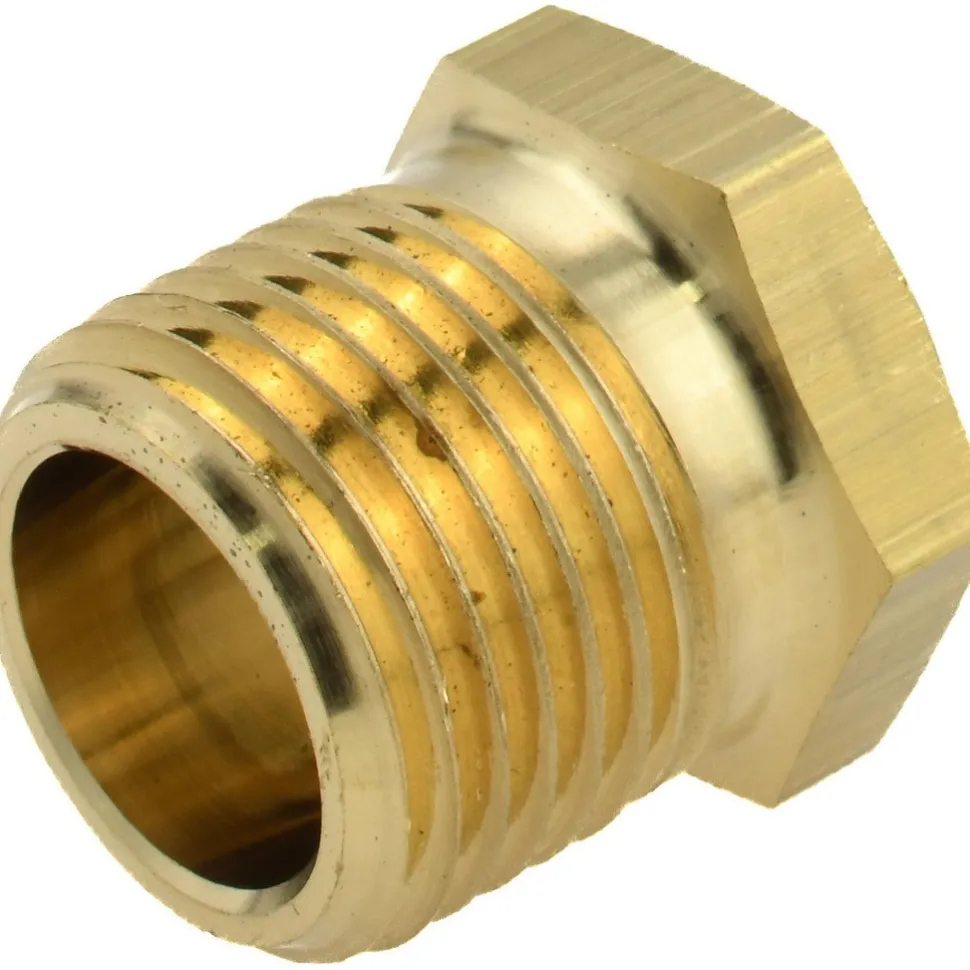 9/16" Sight Dia, 1/2" Thread, 1" OAL, Low Pressure Pipe Thread Lube Sight, Open View Sight Glass & Flow Sight