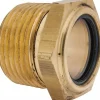 31/32" Sight Dia, 1" Thread, 1.19" OAL, Low Pressure Pipe Thread Lube Sight, Open View Sight Glass & Flow Sight
