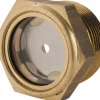 1-3/8" Sight Dia, 1-1/2" Thread, 1-1/2" OAL, Low Pressure Pipe Thread Lube Sight with Reflector Sight Glass & Flow Sight