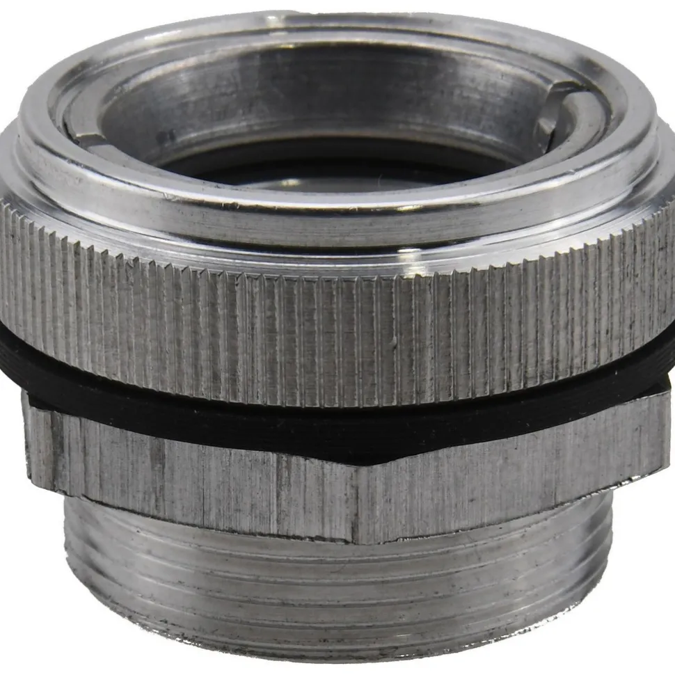 3/4" Sight Dia, 1" Thread, 15/16" OAL, Low Pressure Hole Mount, Open View Sight Glass & Flow Sight