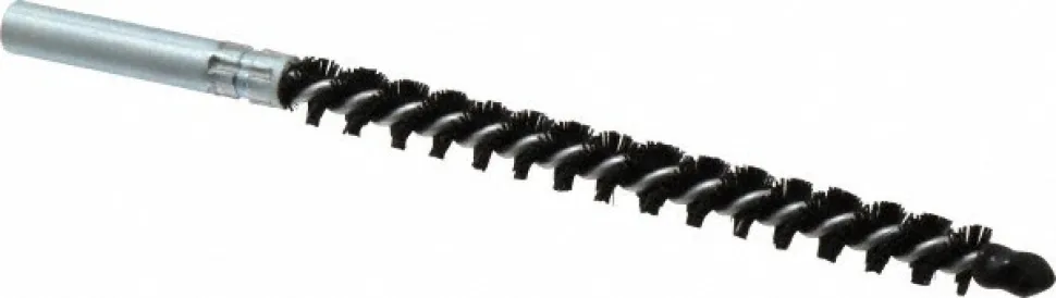 Single Stem/Spiral Condenser Tube Brush: 3/8" Dia, 6-1/4" OAL, Nylon Bristles
