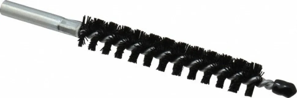 Single Stem/Spiral Condenser Tube Brush: 5/8" Dia, 6-1/4" OAL, Nylon Bristles