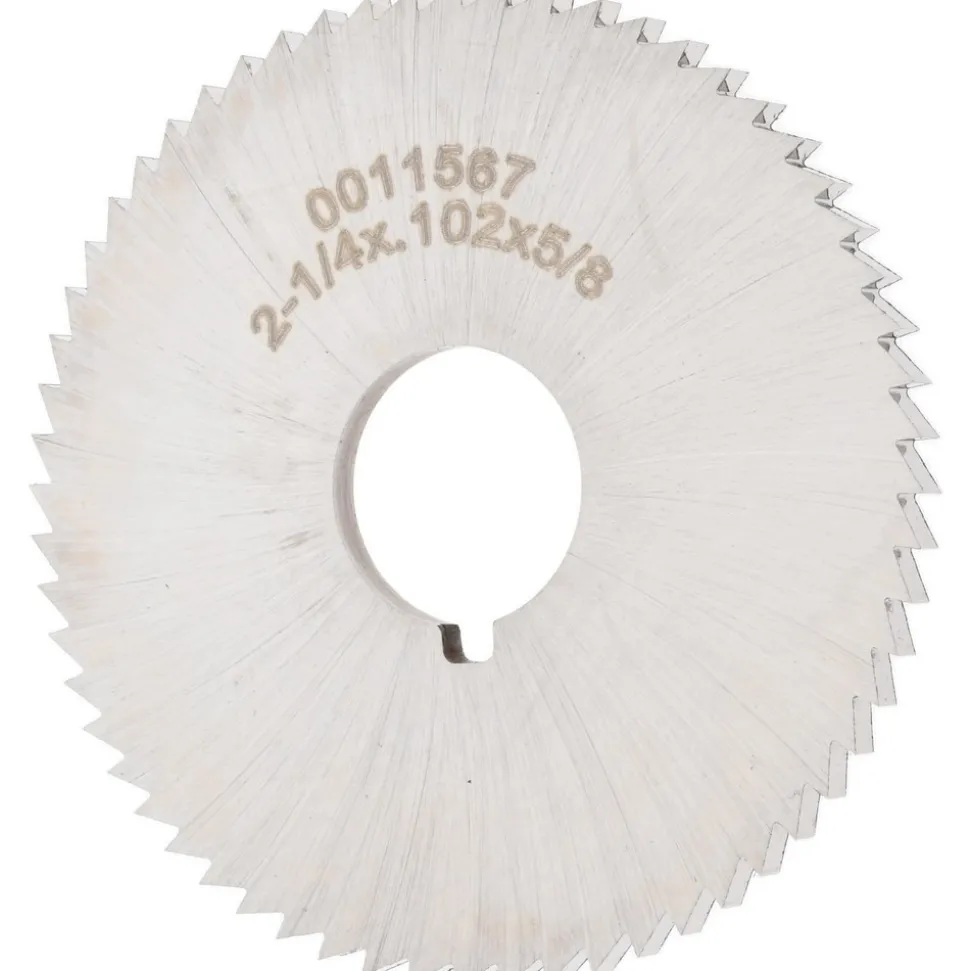 Slitting & Slotting Saw: 2-1/4" Dia, 0.1020" Thick, 5/8" Arbor Hole, 60 Teeth, High Speed Steel