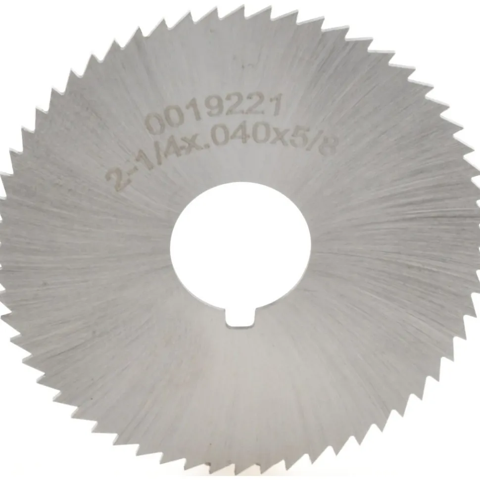Slitting & Slotting Saw: 2-1/4" Dia, 0.0400" Thick, 5/8" Arbor Hole, 60 Teeth, High Speed Steel