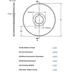 Slitting & Slotting Saw: 6" Dia, 1/8" Thick, 1" Arbor Hole, 48 Teeth, High Speed Steel