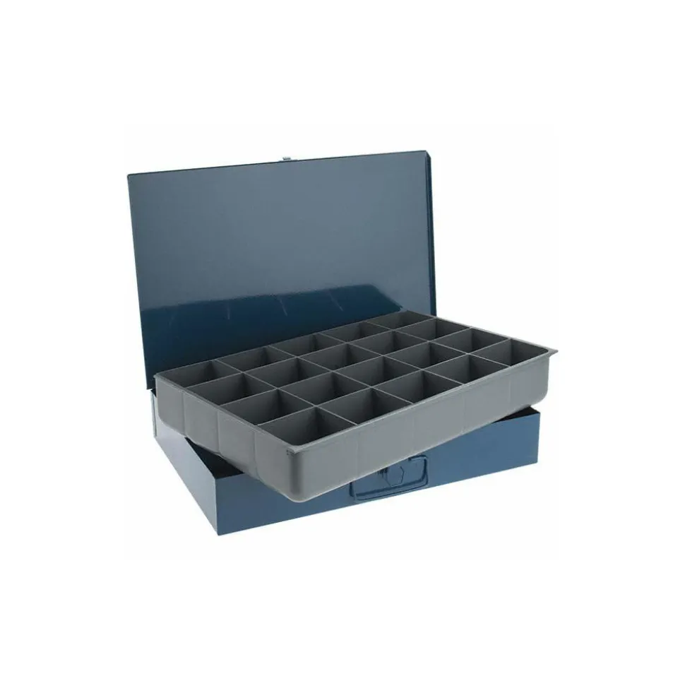 Small Parts Storage Box: 20 Compartments, 18.31" OAW, 12.43 OAD, 3.06 OAH