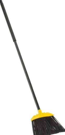 10" Smooth Surface Jumbo Sweep Angle Broom, Metal Handle, Black