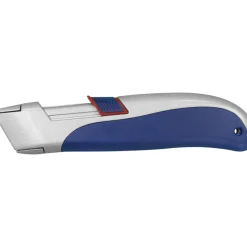 Snap-off Utility Knife: 2.44" Blade, 6.31" Handle, Auto-Retracting Blade