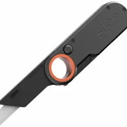Snap-off Utility Knife: 191.11 mm Handle, Rounded Tip Blade