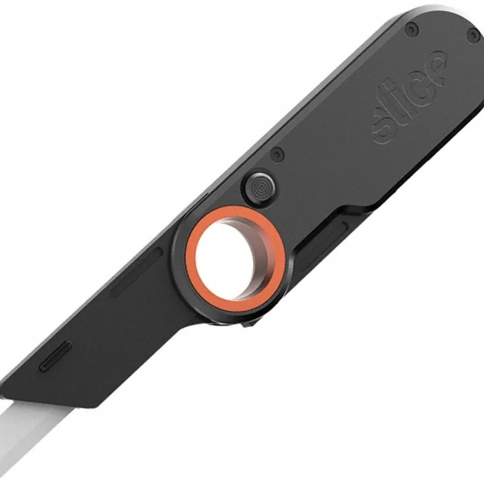 Snap-off Utility Knife: 191.11 mm Handle, Rounded Tip Blade