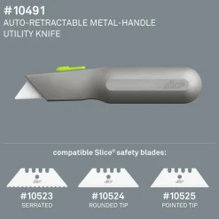 Snap-off Utility Knife: 170.00 mm Handle, Retractable Blade