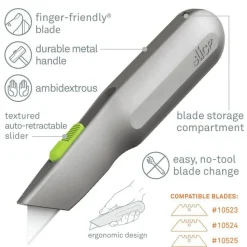 Snap-off Utility Knife: 170.00 mm Handle, Retractable Blade