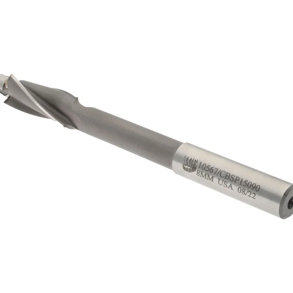 Solid Pilot Counterbore: 15 mm Dia, 9 mm Pilot, 3 Flutes