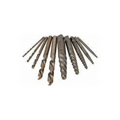 Spiral Flute Screw Extractor & Drill: 10 Pc