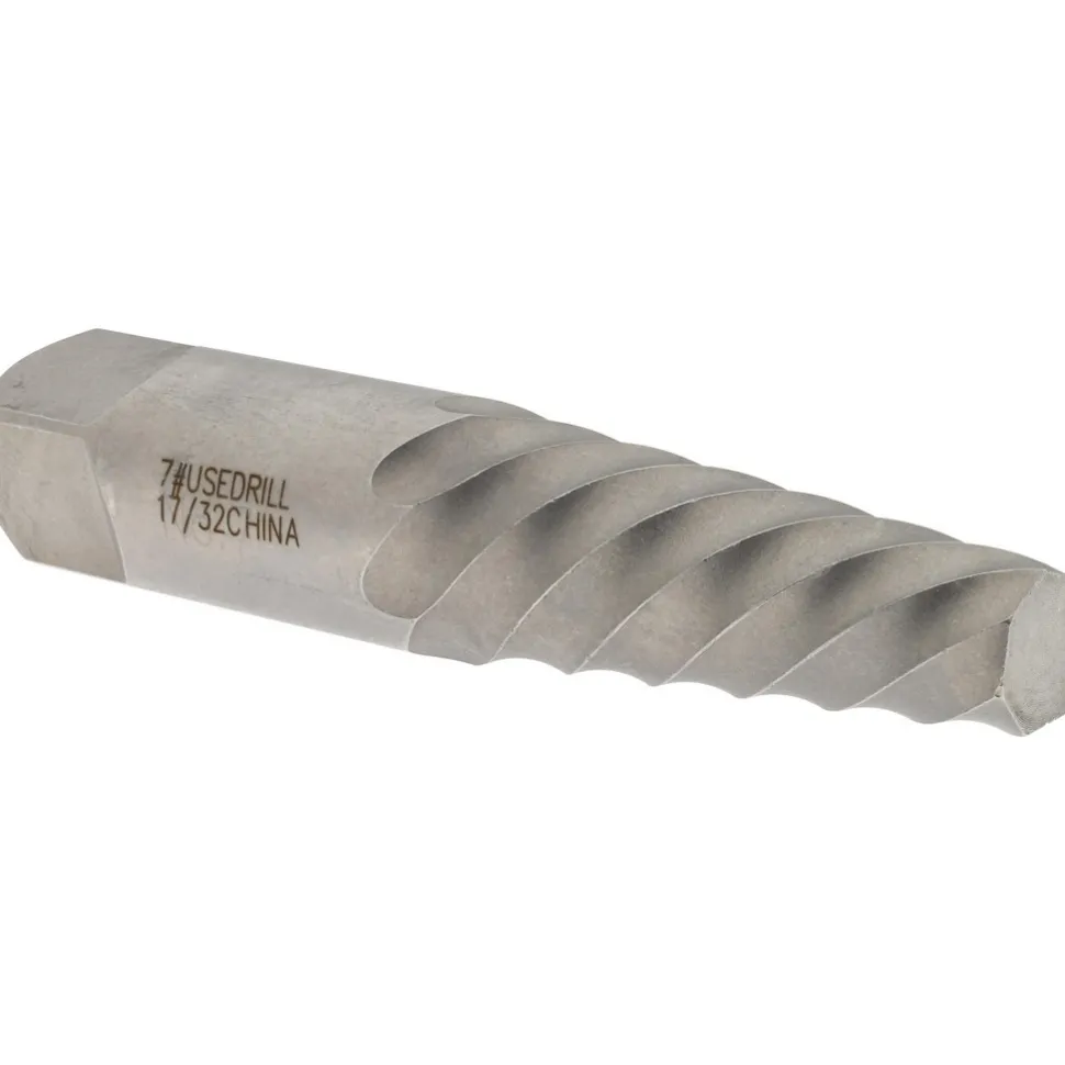 Spiral Flute Screw Extractor: #7, for 22to 27mm, 7/8 to 1-1/8 in, 1/2 in NPT, 1/2 in BSP & M22 to M27 Screws