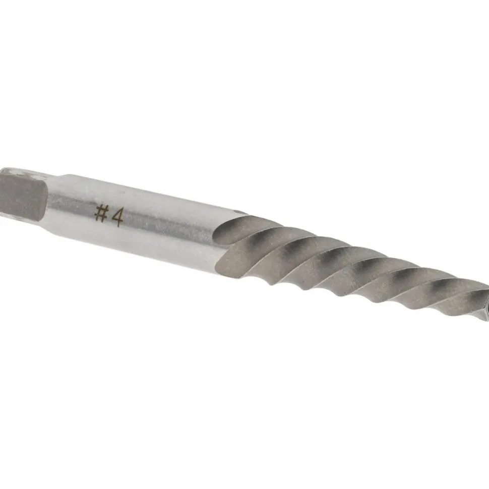 Spiral Flute Screw Extractor: #4, for 8 to 10 mm, 9/32 to 3/8 in, 1/8 in NPT & 1/8 in BSP Screws