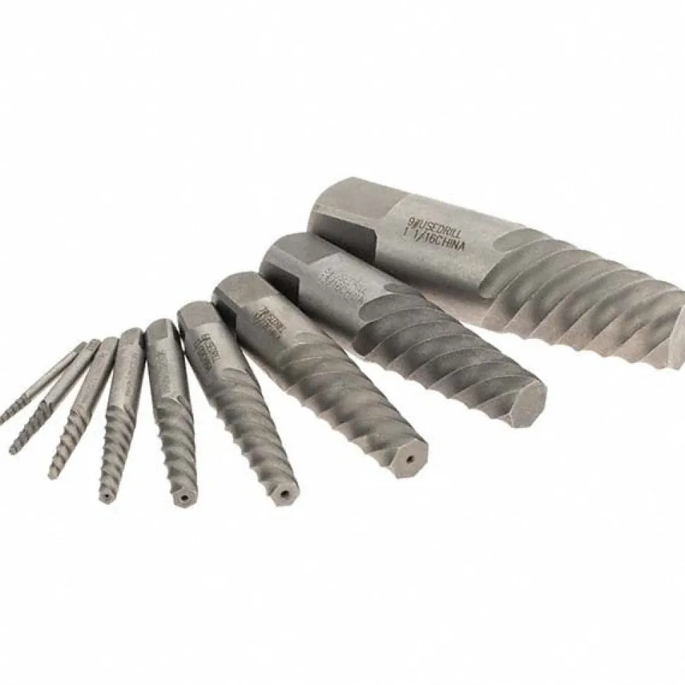 Spiral Flute Screw Extractor: 9 Pc