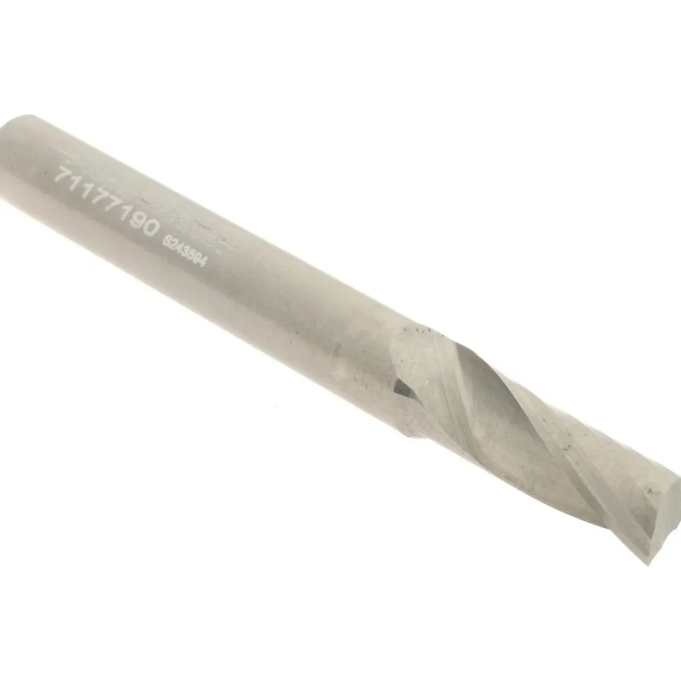 Spiral Router Bit: 1/4" Dia, 3/4" LOC, 1/4" Shank Dia, 1 Flute, Upcut