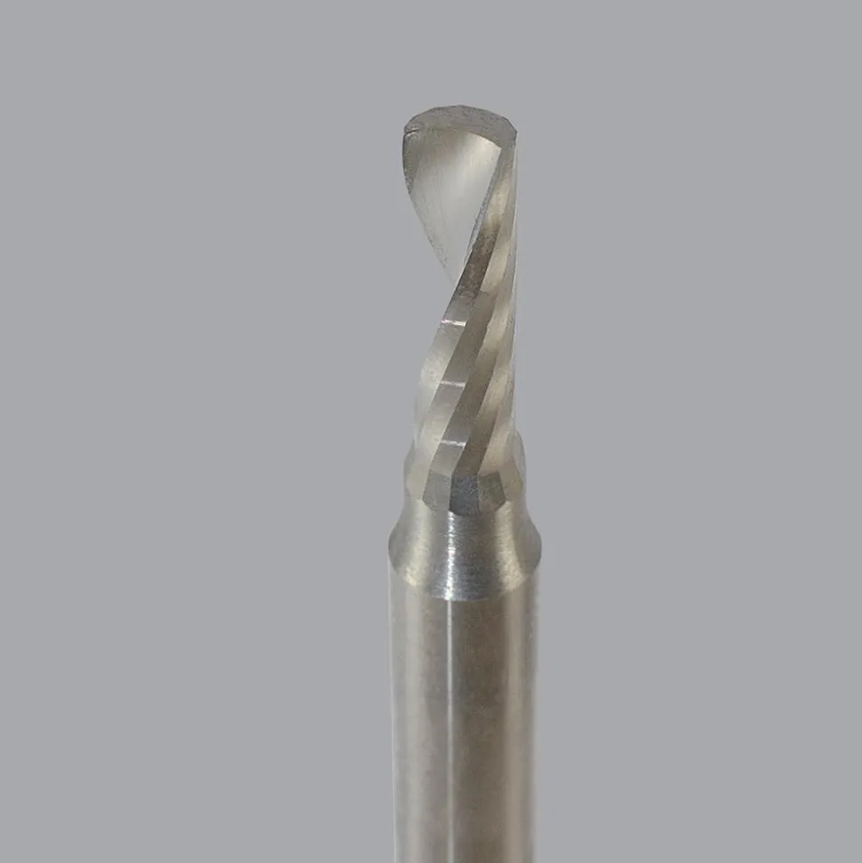 Spiral Router Bit: 3/16" Dia, 5/8" LOC, 1/4" Shank Dia, 1 Flute, Upcut