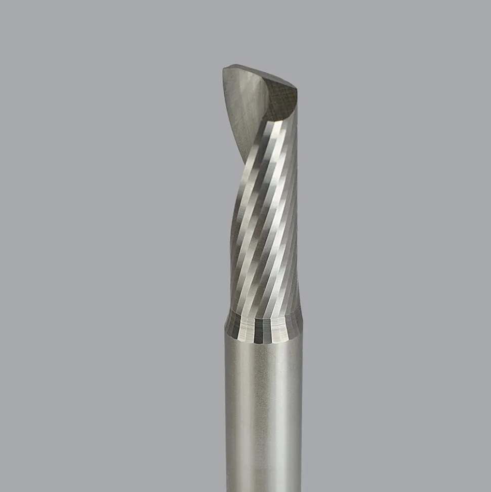 Spiral Router Bit: 1/4" Dia, 3/4" LOC, 1/4" Shank Dia, 1 Flute, Upcut