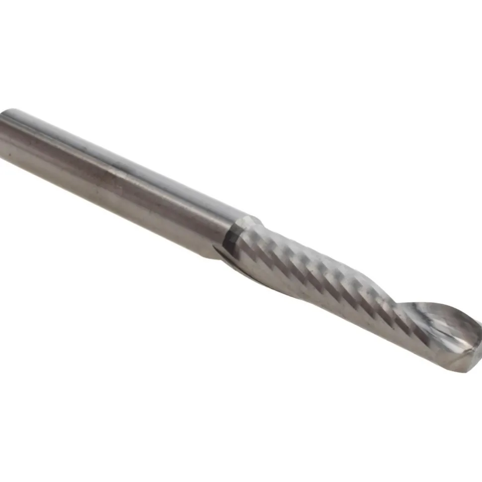 Spiral Router Bit: 1/4" Dia, 1-1/4" LOC, 1/4" Shank Dia, 1 Flute, Upcut