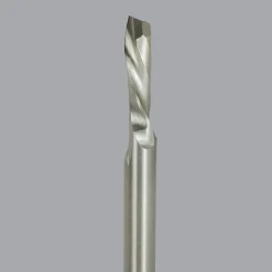 Spiral Router Bit: 1/4" Dia, 3/4" LOC, 1/4" Shank Dia, 1 Flute, Downcut