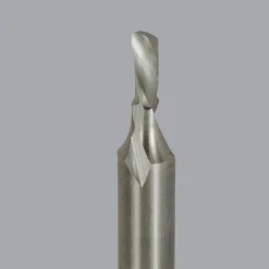 Spiral Router Bit: 1/8" Dia, 1/4" LOC, 1/4" Shank Dia, 1 Flute, Downcut